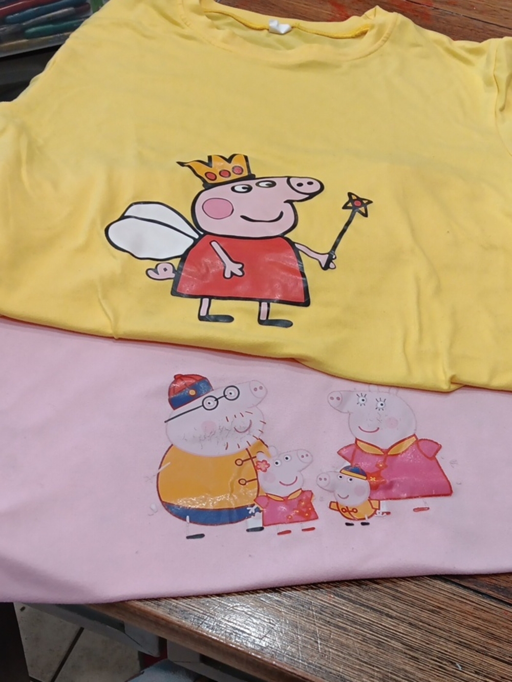 Pink/Yellow Peppa Pig Fairy Graphic Kids T-Shirt